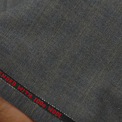 Trouser Fabric OCM Super 100s Wool Stretchable Blended Worsted Check Colour Lava Grey