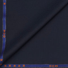 Trouser Fabric OCM Wool Blended Check Jacquard Colour Dark Blue