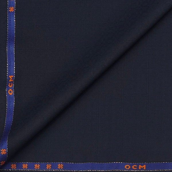 Trouser Fabric OCM Wool Blended Check Jacquard Colour Dark Blue