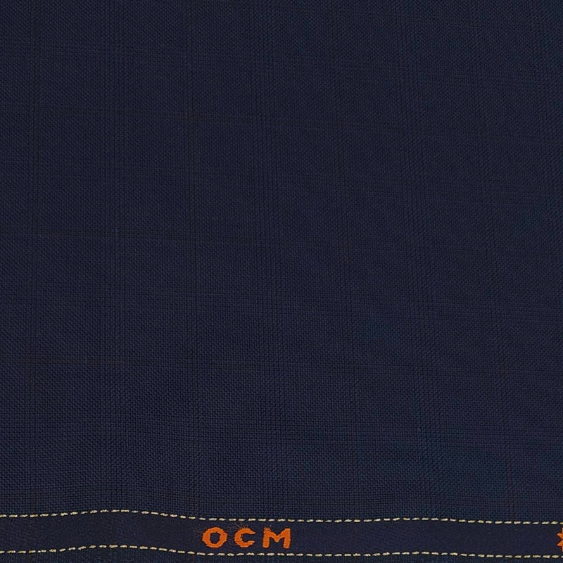 Trouser Fabric OCM Wool Blended Mild Broad Check Colour Neavy Blue