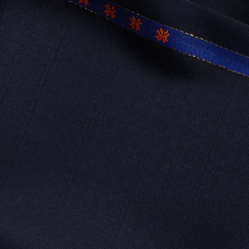 Trouser Fabric OCM Wool Blended Check Jacquard Colour Dark Blue
