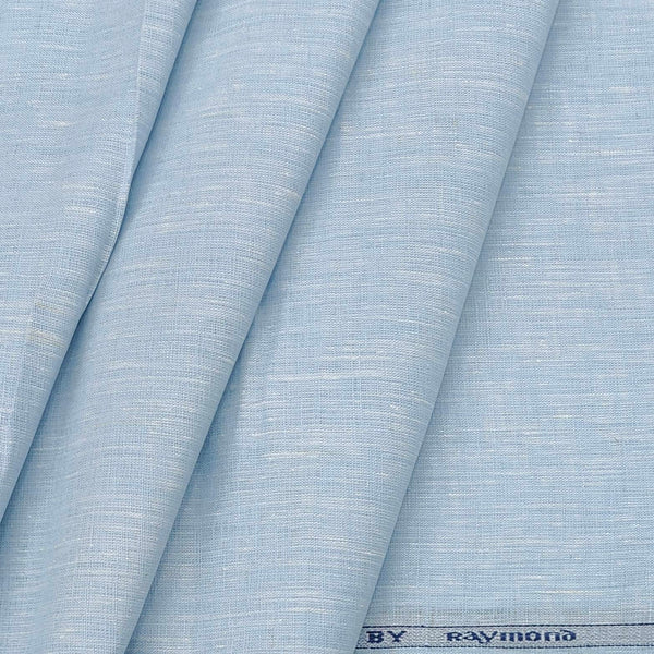 Shirt Fabric Raymond Pure Linen Plain Colour Silver Blue