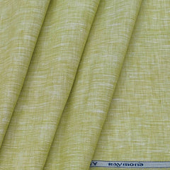Shirt Fabric Raymond Pure Linen Plain Colour Lime Green