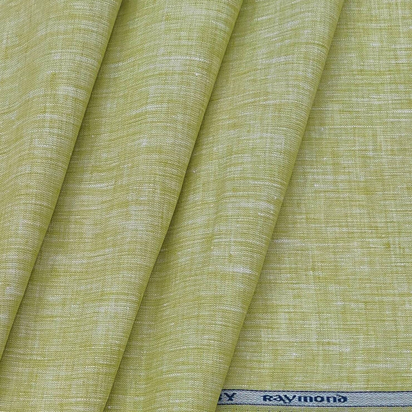 Shirt Fabric Raymond Pure Linen Plain Colour Lime Green