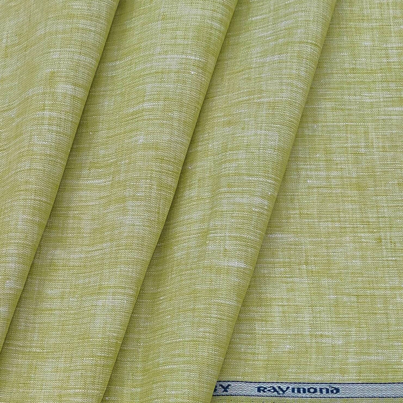 Shirt Fabric Raymond Pure Linen Plain Colour Lime Green