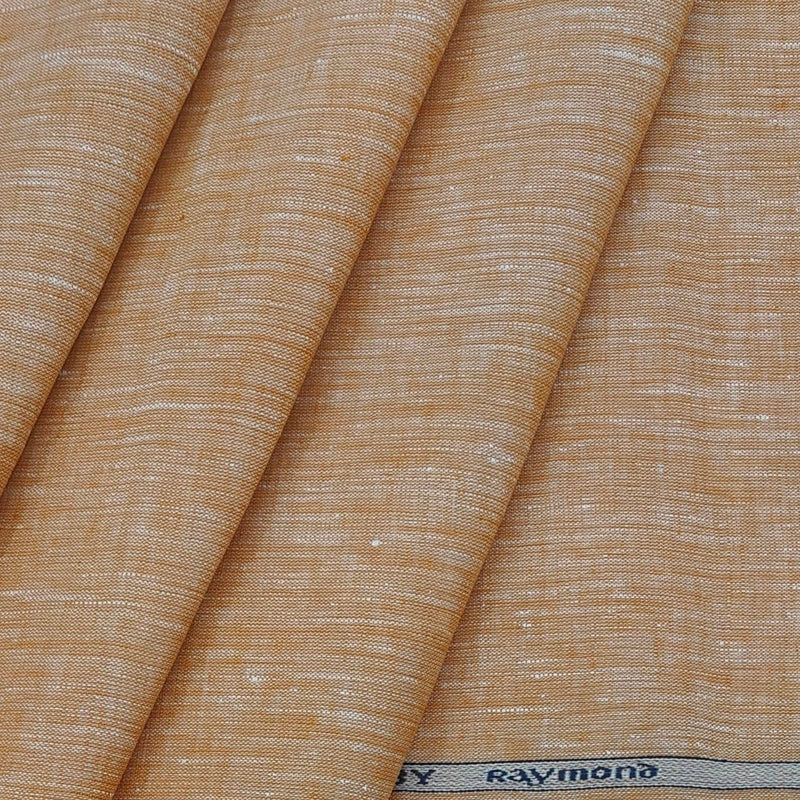 Shirt Fabric Raymond Pure Linen Plain Colour Sherbet Peach