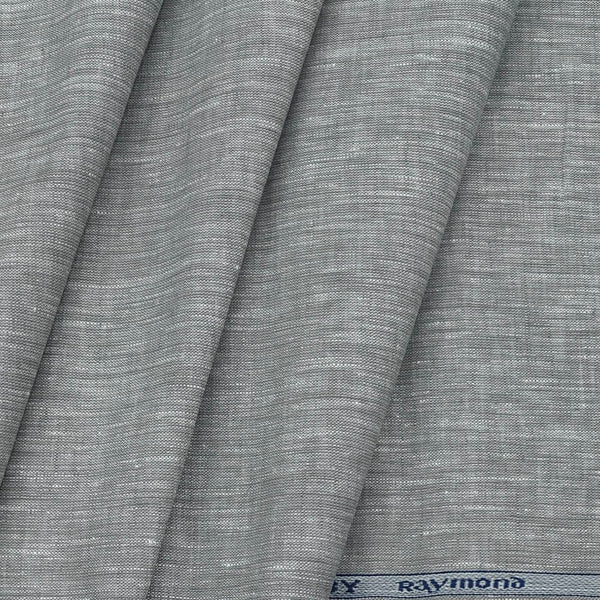 Shirt Fabric Raymond Pure Linen Plain Colour Grey