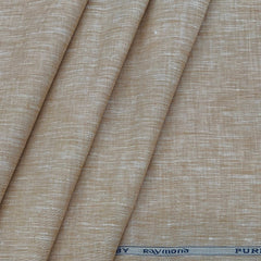 Shirt Fabric Raymond Pure Linen Plain Colour Light Brown