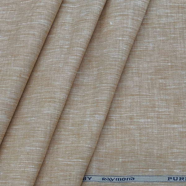 Shirt Fabric Raymond Pure Linen Plain Colour Light Brown