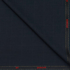 Trouser Fabric Donear Wool Blended Broad Check Colour Prussian Blue