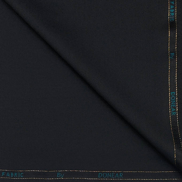 Trouser Fabric Donear Wool Blended Plain Colour Crow Black