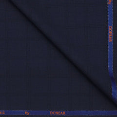 Trouser Fabric Donear Wool Blended Mild Broad Check Colour Berry Blue