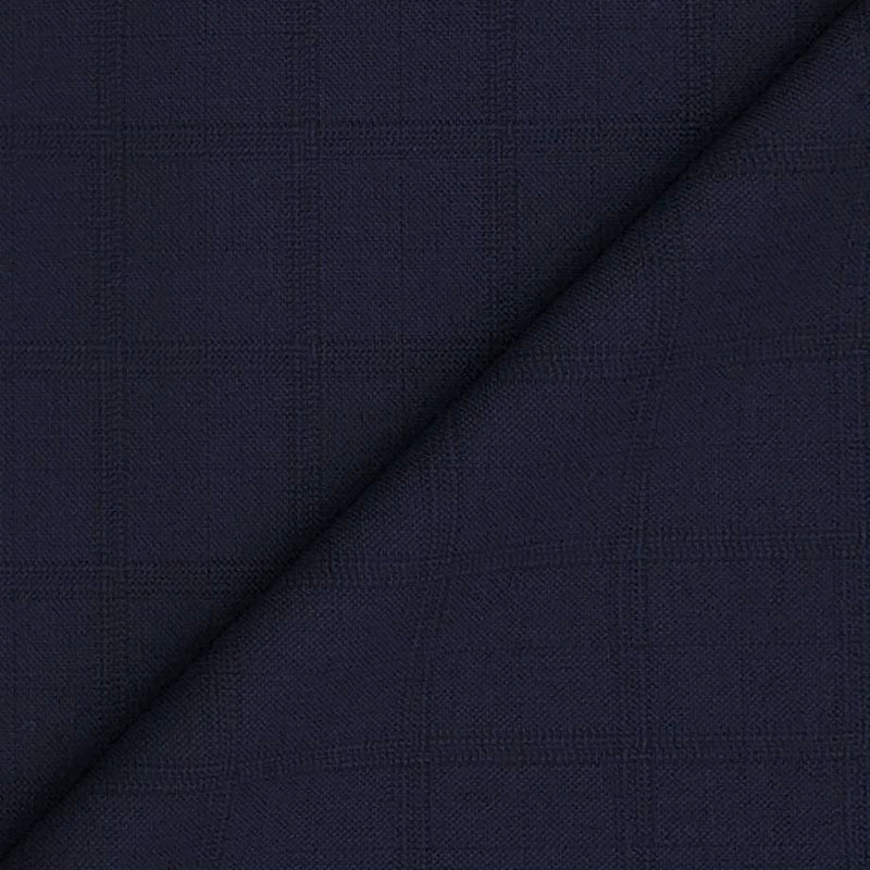 Trouser Fabric Donear Wool Blended Mild Broad Check Colour Berry Blue