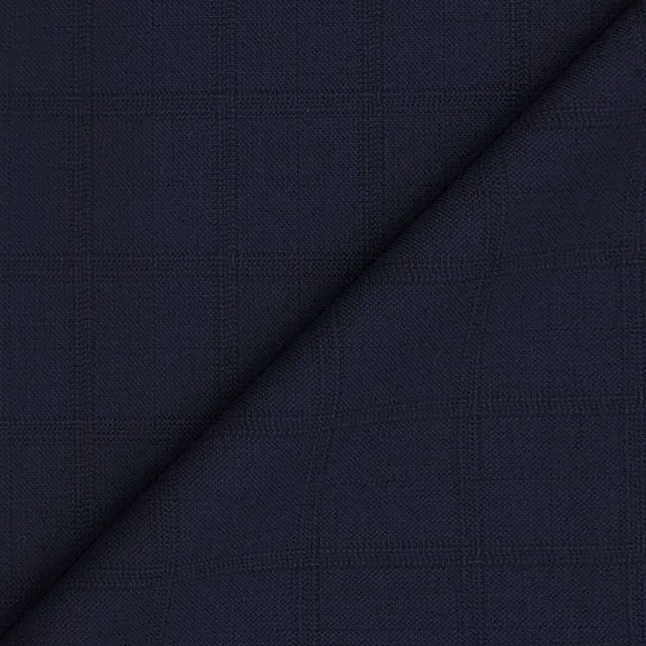 Trouser Fabric Donear Wool Blended Mild Broad Check Colour Berry Blue