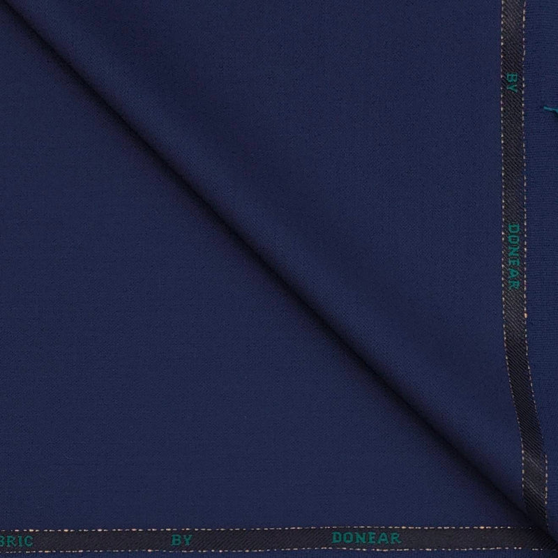 Trouser Fabric Donear Wool Blended Plain Colour Cobalt Blue