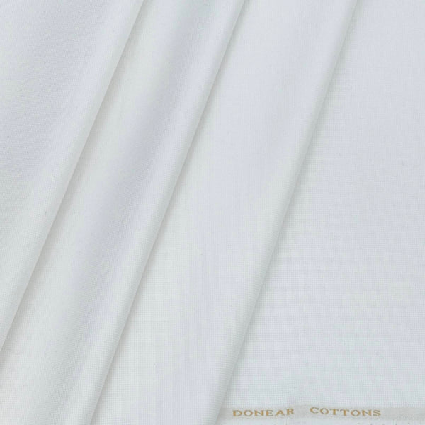Trouser Fabric Donear Lycra Pure Cotton Structured Colour White
