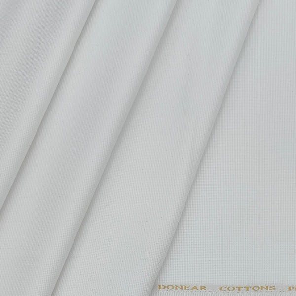 Trouser Fabric Donear Lycra Pure Cotton Structured Colour White