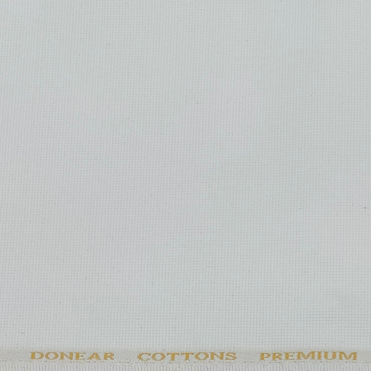 Trouser Fabric Donear Lycra Pure Cotton Textured Colour White