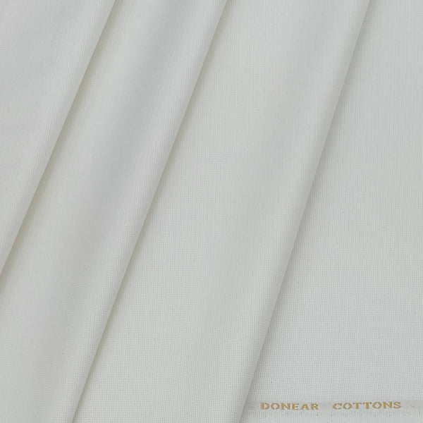 Trouser Fabric Donear Lycra Pure Cotton Structured Colour Off White