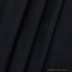 Trouser Fabric Donear LA Finish Lycra Pure Cotton Plain Colour Black