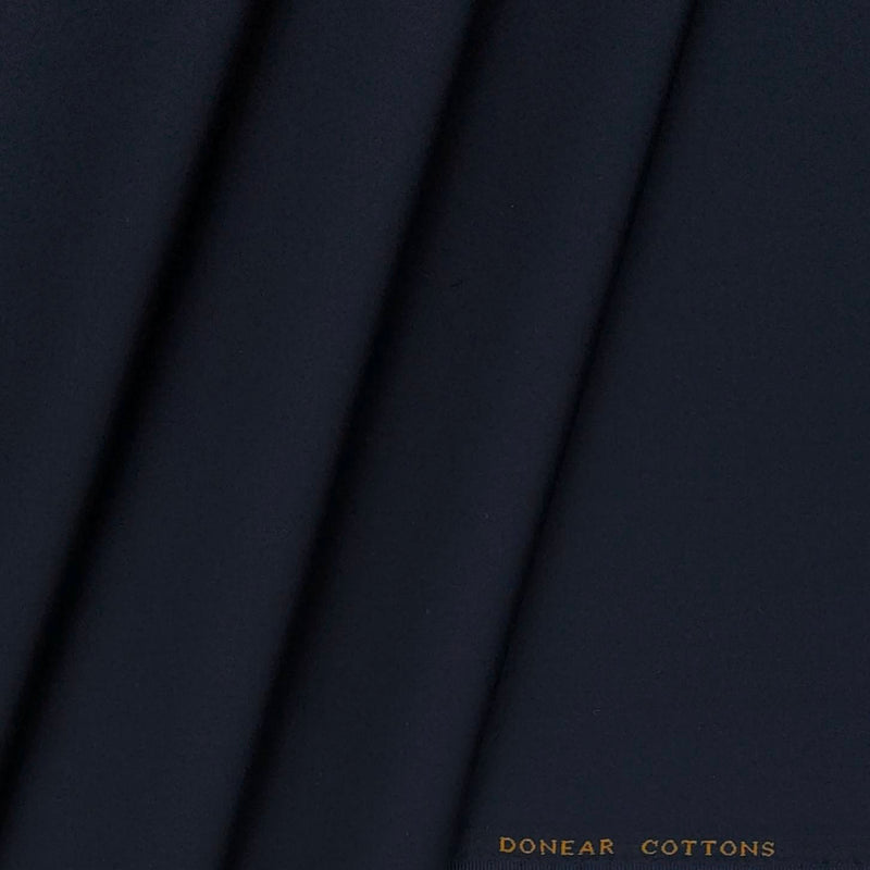 Trouser Fabric Donear La Lycra Finish Pure Cotton Plain Colour Dark Blue