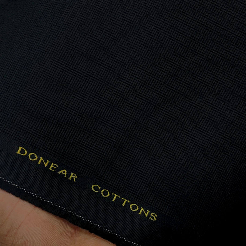 Trouser Fabric Donear Lycra Pure Cotton Structured Colour Black