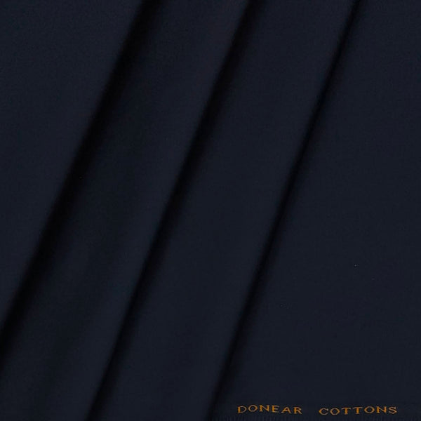 Trouser Fabric Donear Pure Cotton Plain Colour Dark Agean Blue