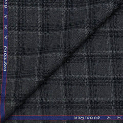 Tweed Blazer Fabric Raymond Wool Blended Broad Check Colour Grey