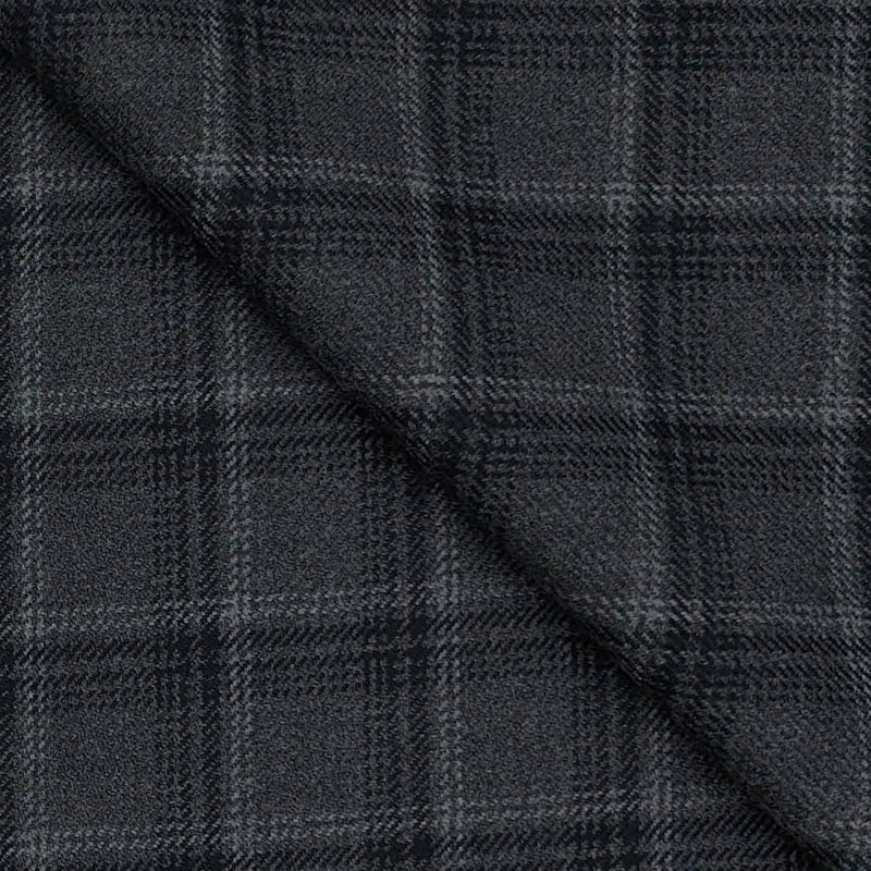 Tweed Blazer Fabric Raymond Wool Blended Broad Check Colour Grey