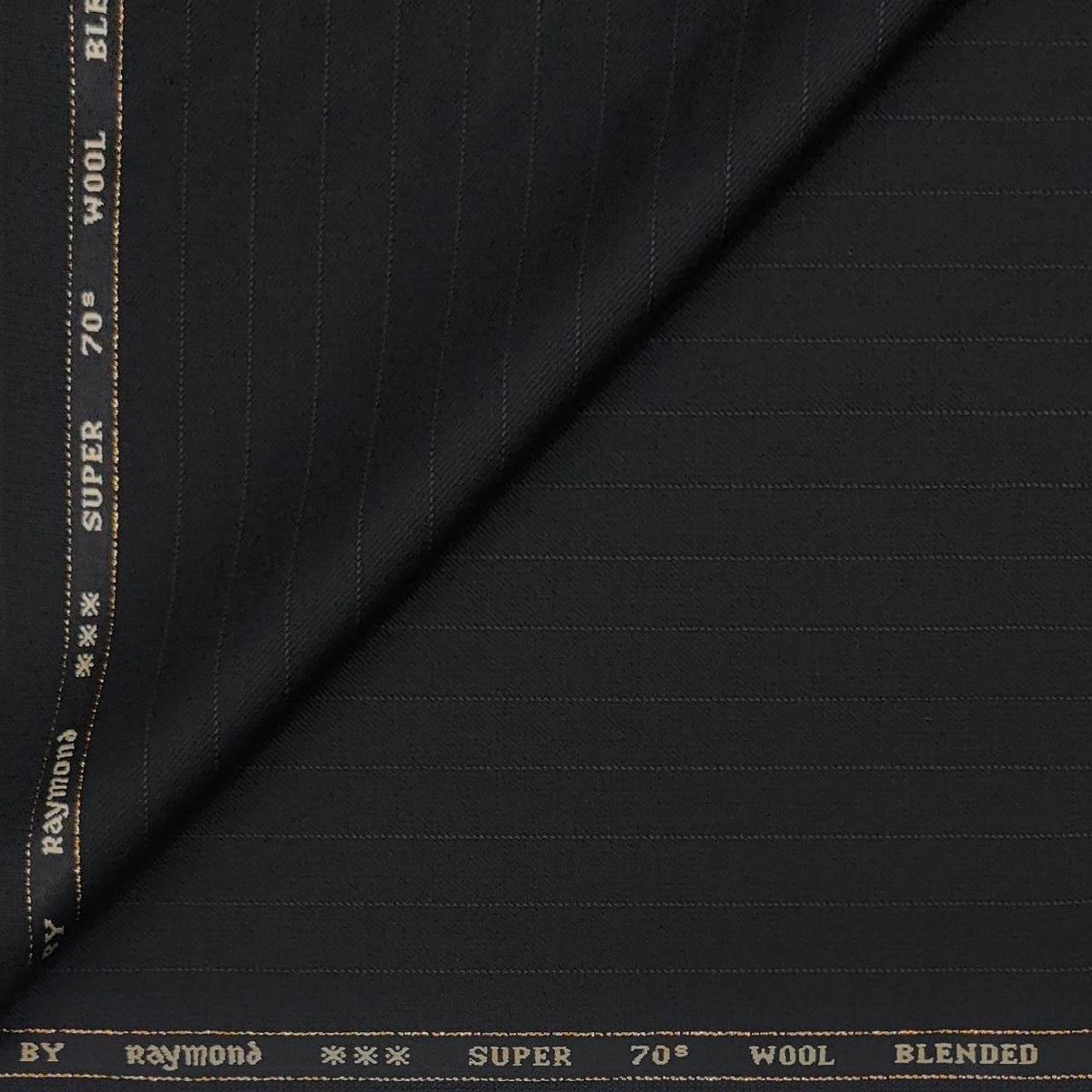 Trouser Fabric Raymond 70s Wool Blended Lining Colour Black