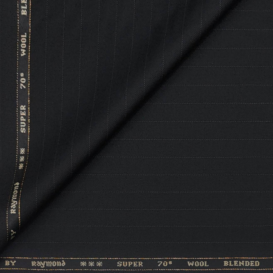 Trouser Fabric Raymond 70s Wool Blended Lining Colour Black