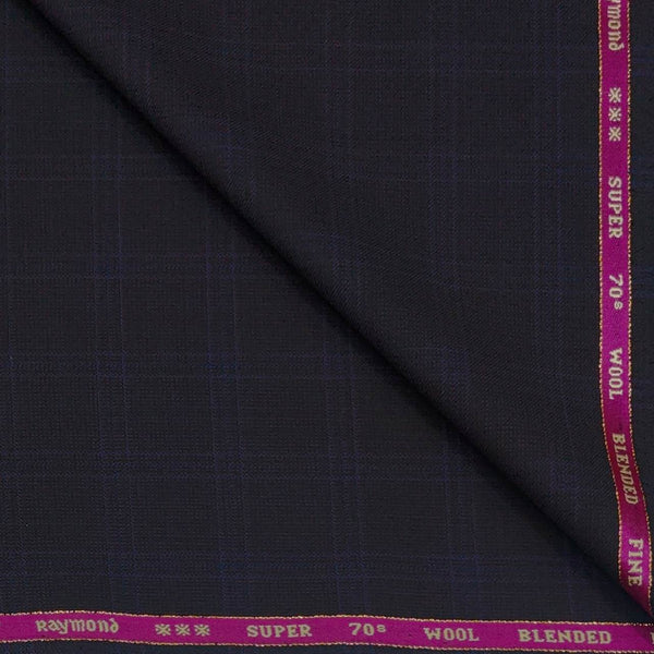 Trouser Fabric Raymond 70s Wool Blended Broad Check Colour Dark Brown