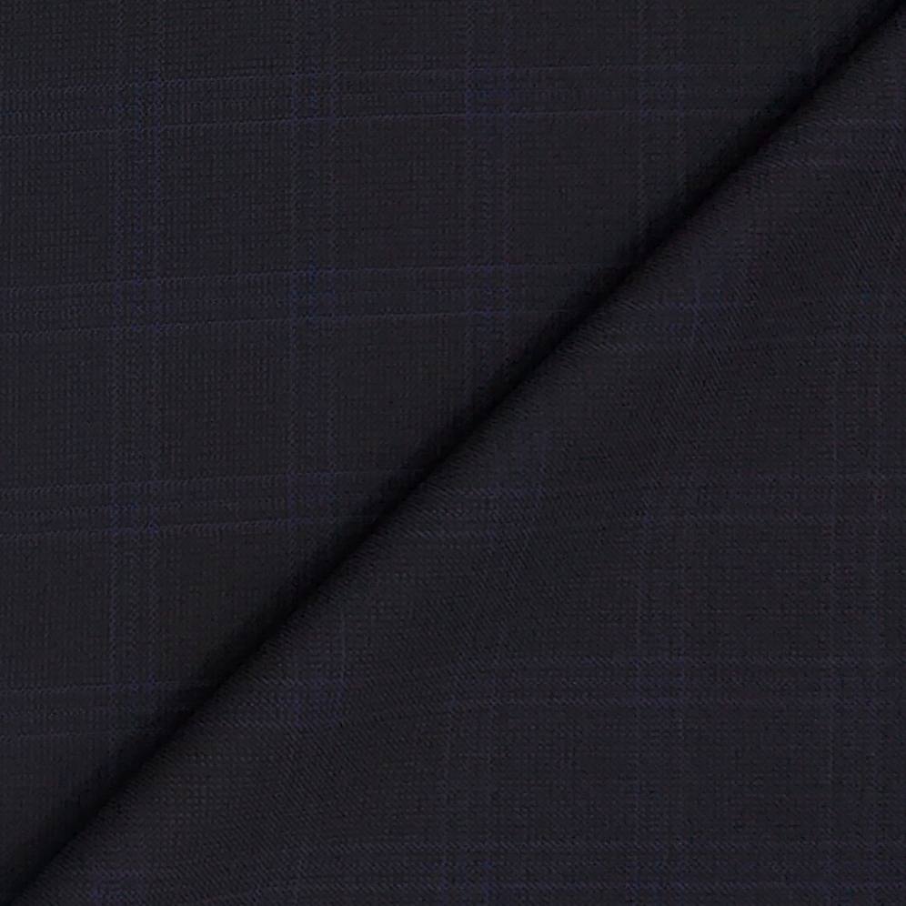 Trouser Fabric Raymond 70s Wool Blended Broad Check Colour Dark Brown
