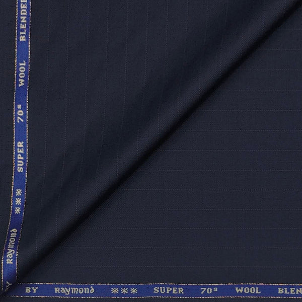 Trouser Fabric Raymond 70s Wool Blended Lining Colour Navy Blue