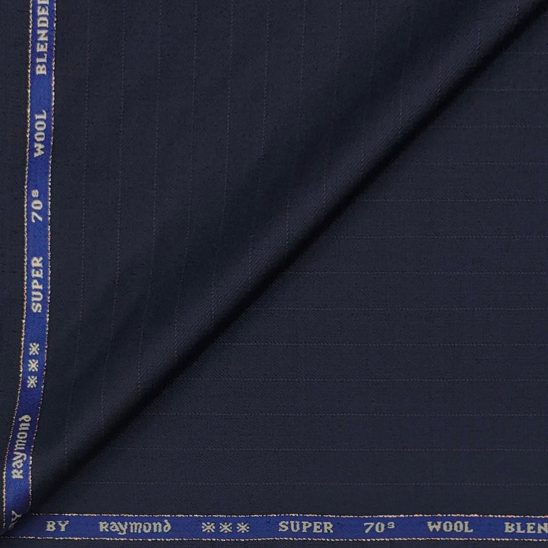 Trouser Fabric Raymond 70s Wool Blended Lining Colour Navy Blue