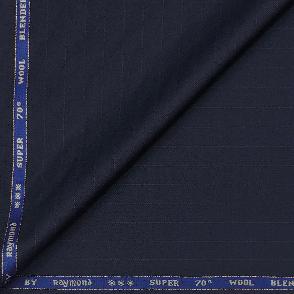 Trouser Fabric Raymond 70s Wool Blended Lining Colour Navy Blue