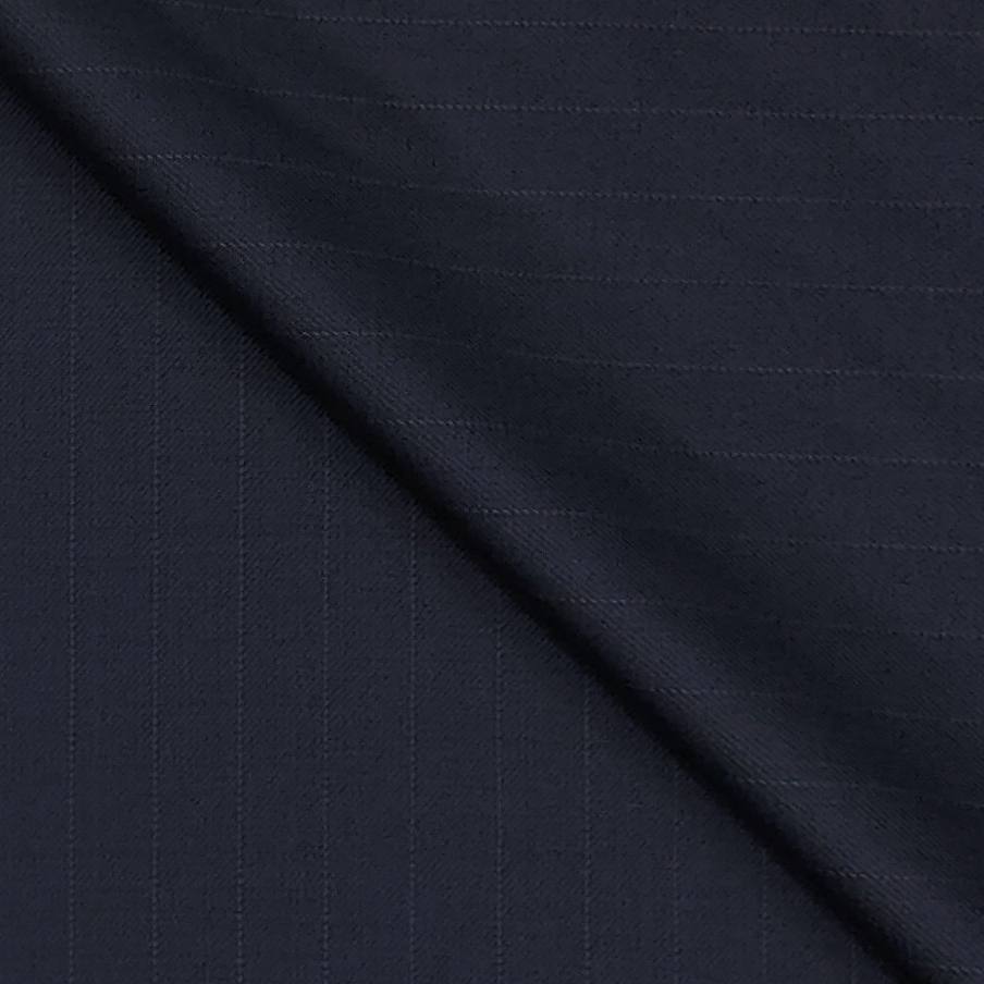 Trouser Fabric Raymond 70s Wool Blended Lining Colour Navy Blue
