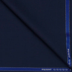 Suiting (1.70 mtr) Trouser Fabric Raymond 70s Count Wool Blended Mild Check Colour Navy Blue