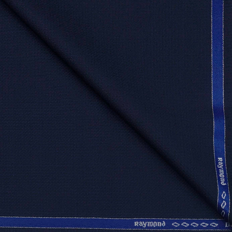 Suiting (1.70 mtr) Trouser Fabric Raymond 70s Count Wool Blended Mild Check Colour Navy Blue
