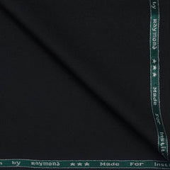 Suiting (1.60 mtr) Trouser Fabric Raymond Matti Poly Viscose Plain Colour Black