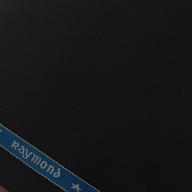 Suiting (1.55 mtr) Trouser Fabric Raymond Super 100s Wool Blended Plain Colour Black