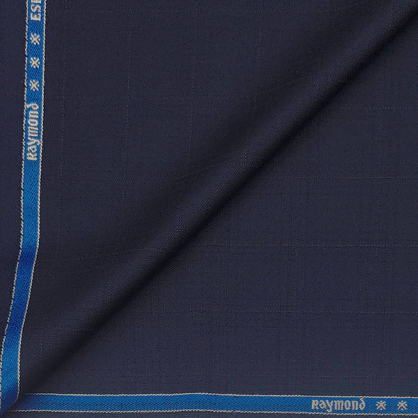 Suiting (1.80 mtr) Trouser Fabric Raymond Poly Viscose Mild Check Colour Oxford Blue