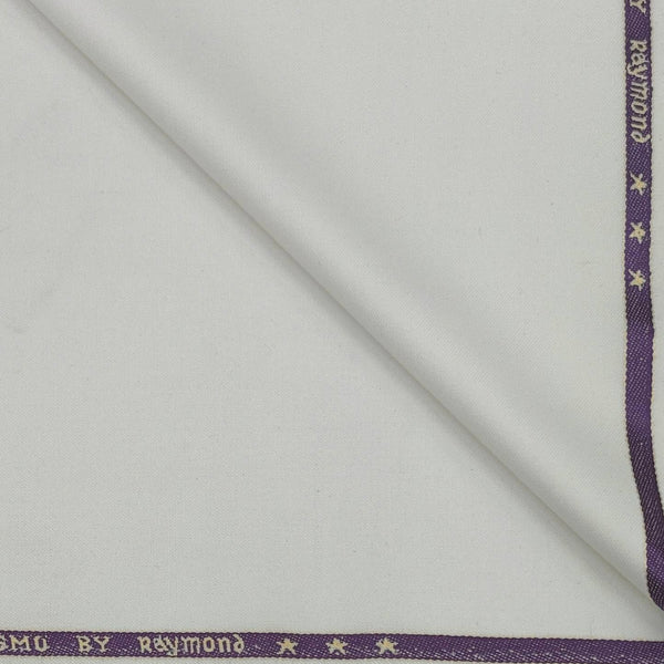 Suiting (1.70 mtr) Trouser Fabric Raymond Poly Viscose Plain Colour Off White