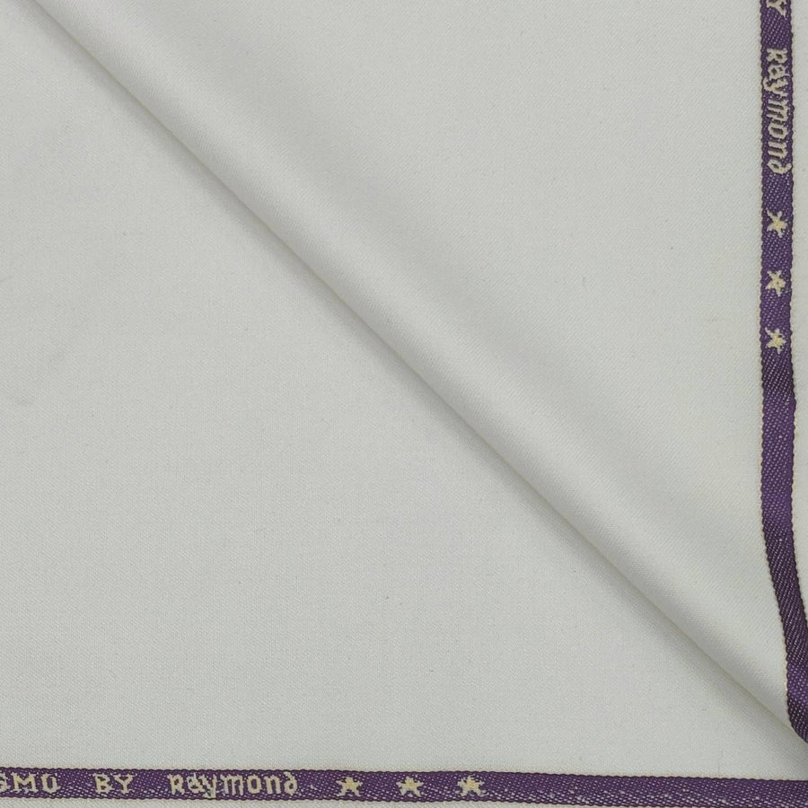 Suiting (1.70 mtr) Trouser Fabric Raymond Poly Viscose Plain Colour Off White
