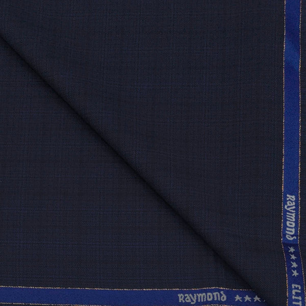 Suit Fabric Raymond Super Fine Wool Blended Check Color Sea Blue