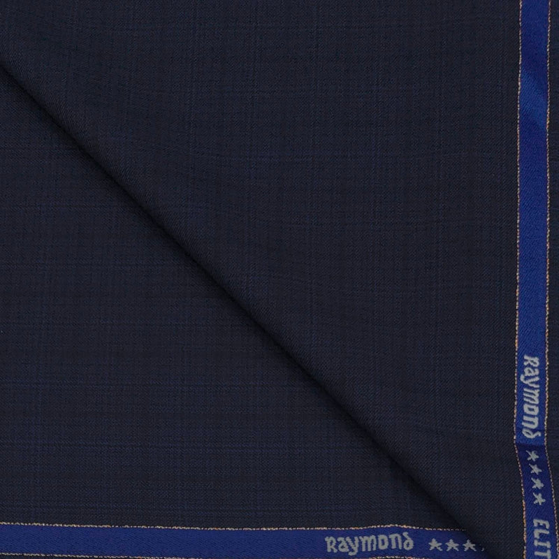 Suit Fabric Raymond Super Fine Wool Blended Check Color Sea Blue
