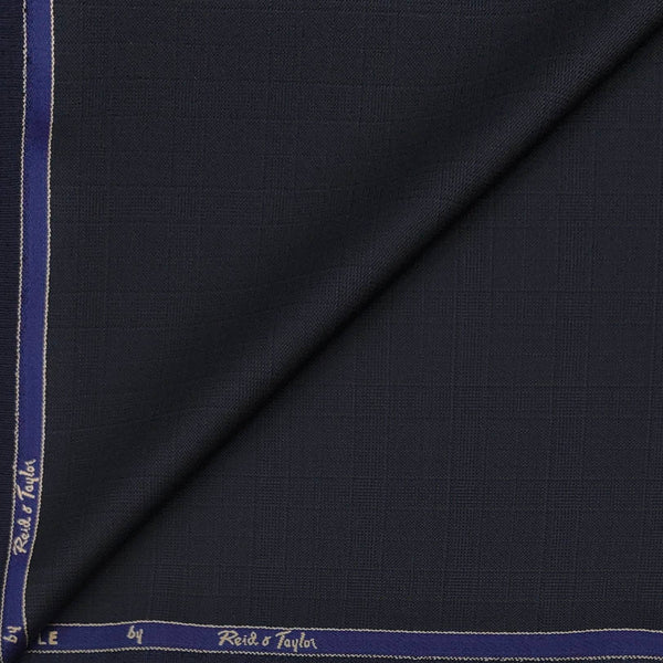 Suit Fabric Reid N Taylor Super 100s Count Wool Blended Mild Check Color Midnight Blue