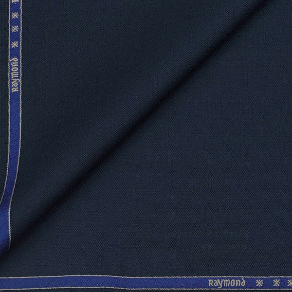 Suit Fabric Raymond Super Fine Wool Blended Self Texture Color Prussian Blue