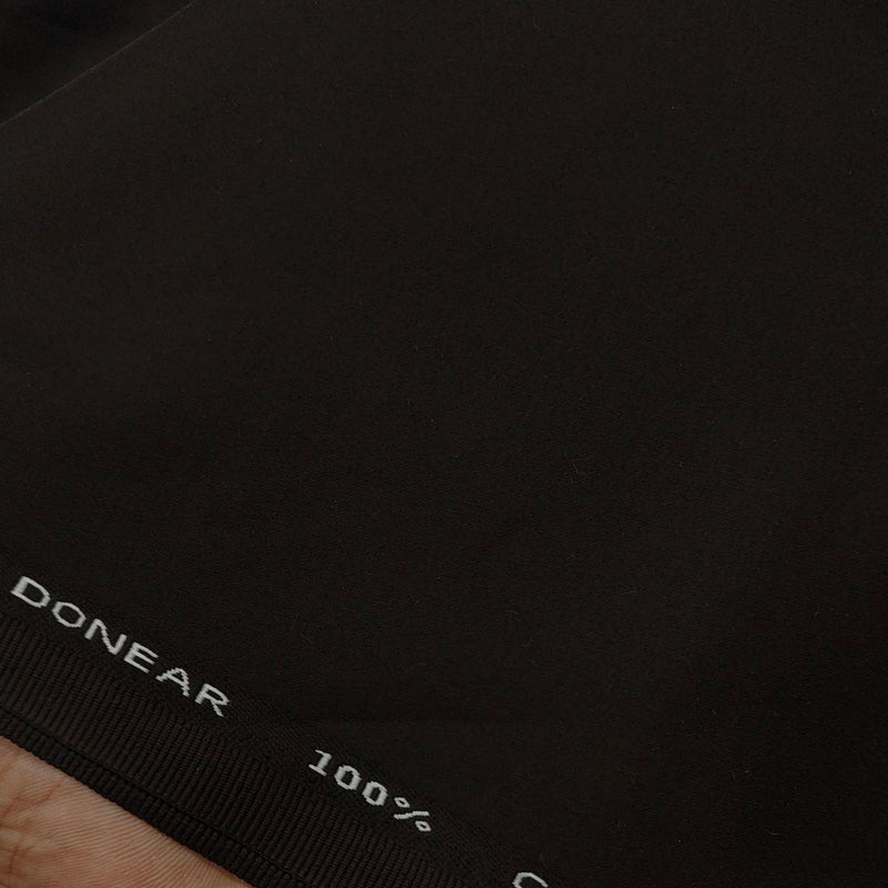 Trouser Fabric Donear Pure Cotton Plain Colour Dark Brown