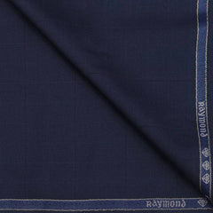 Trouser Fabric Raymond Poly Viscose Broad Check Colour Dark Blue